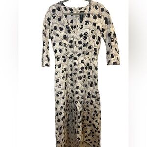 Zero Maria Cornejo silk Black and White Patterned Dress